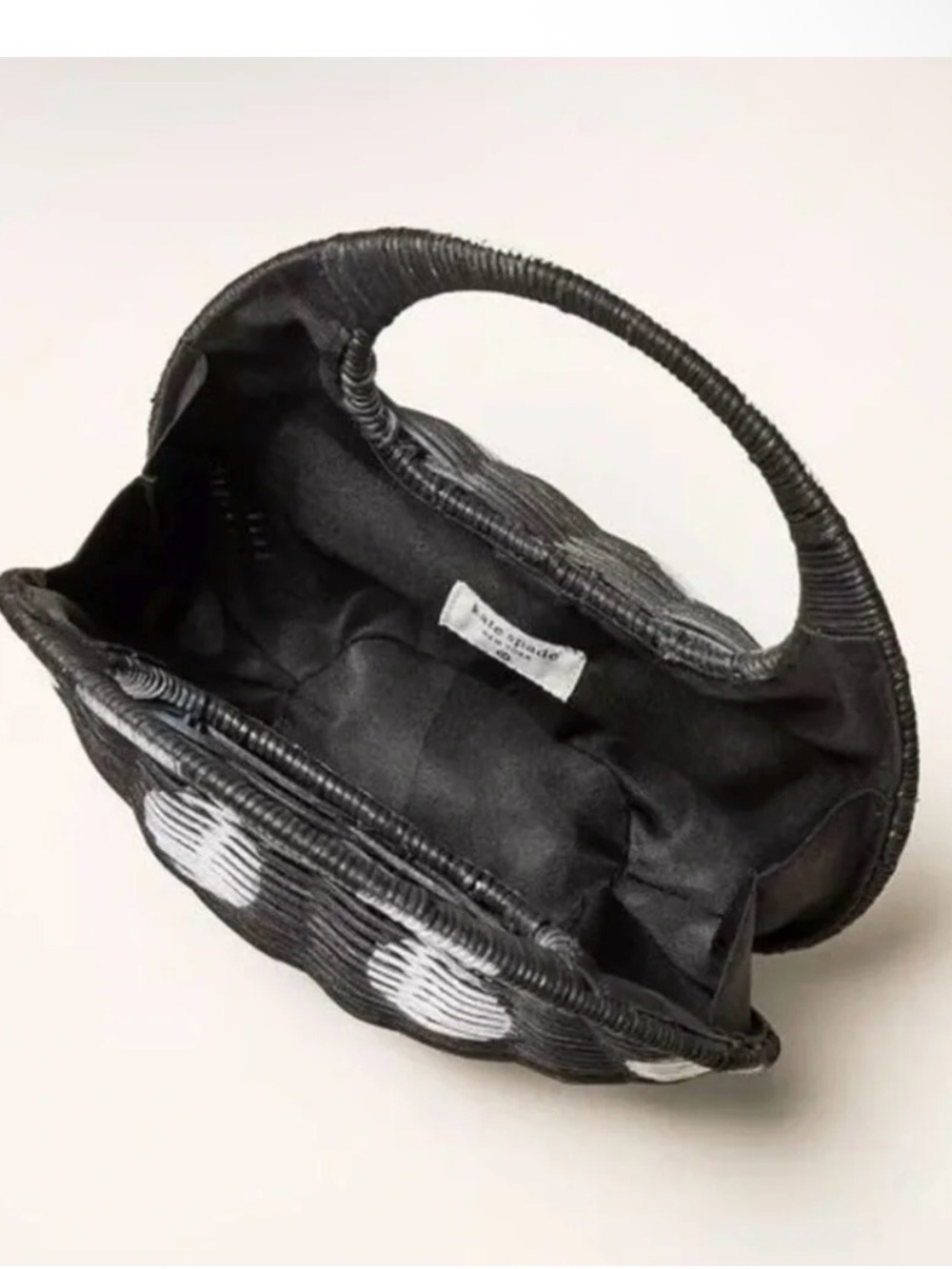 kate spade Black & White Polka Dot Mini Woven Bag - Picture 3 of 5